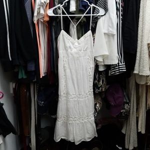 American Eagle White and Lace Accent Dress